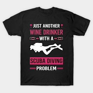 Wine Drinker Scuba Diving Diver T-Shirt
